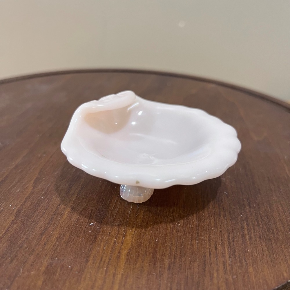 Vtg Cambridge Glass Crown‎ Tuscan Pink Seashell Nut Trinket Dish Art Deco 3.25"